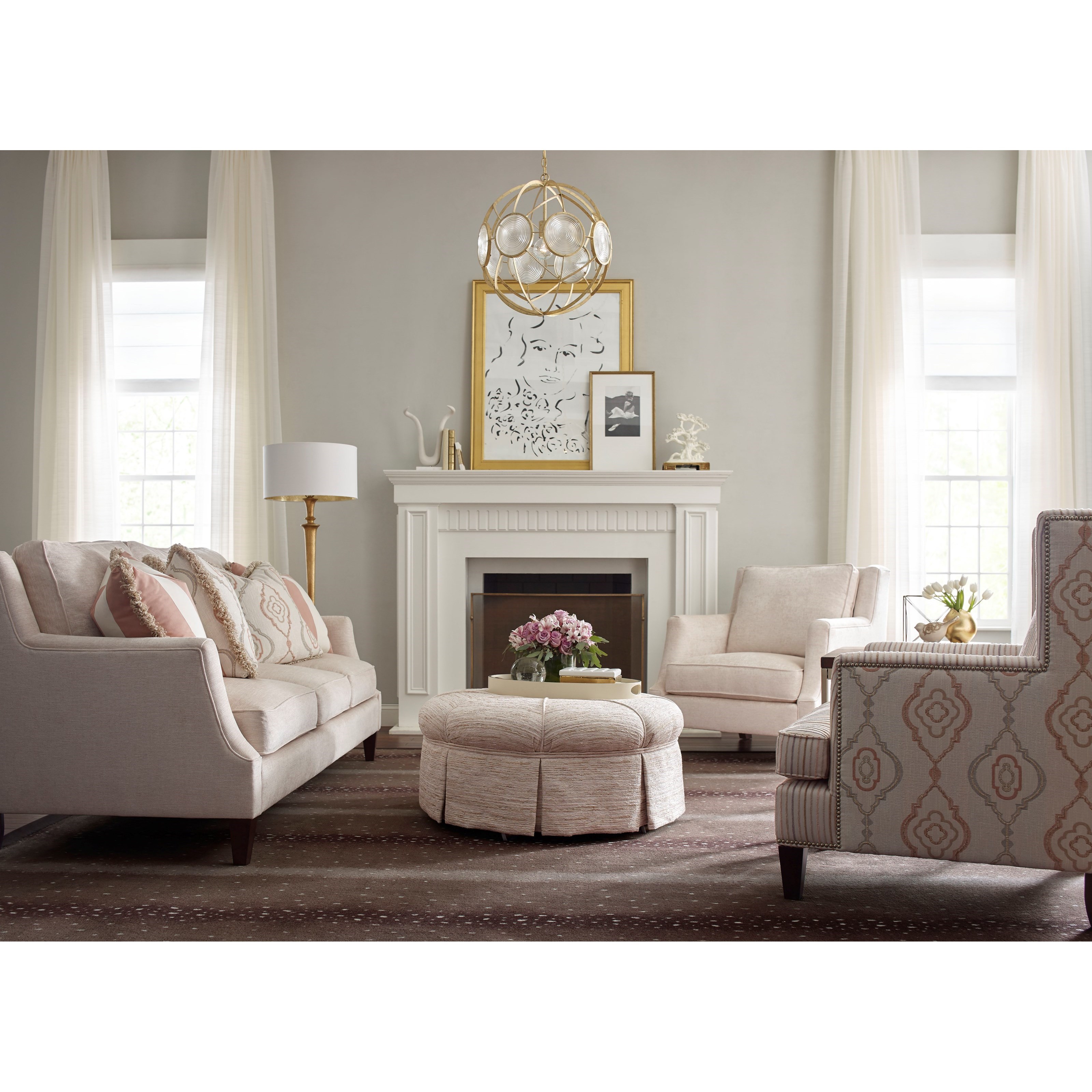Transitional wingback store chair